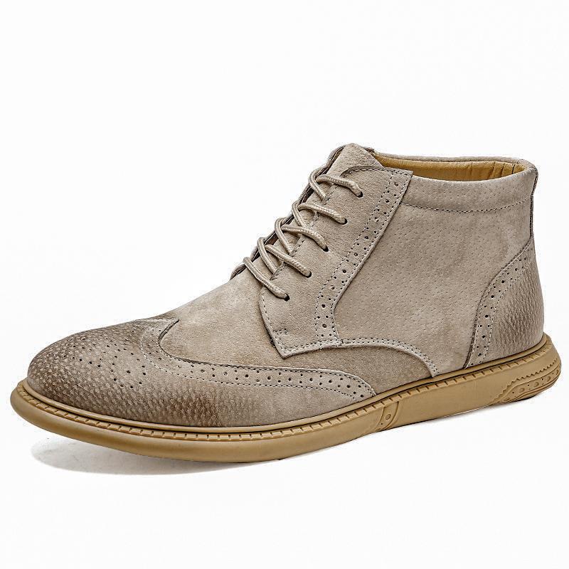 

Мужские кожаные туфли Осень и зима Модный стиль броги Уличная ходьба на открытом воздухе Повседневные офисные мотоциклетные туфли для взрослых 38-46 46 хаки
