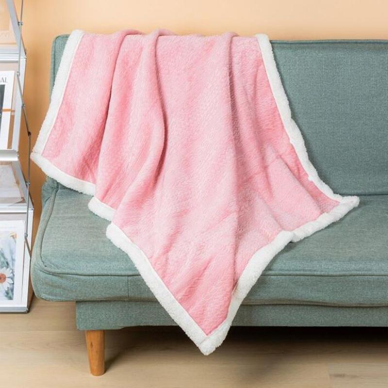 Berber Fleece Thick Warm 85X120Cm Office Home Nap Blanket Shawl Blankets Cape Composite Lamb Wool Reinforced Warm Blanket
