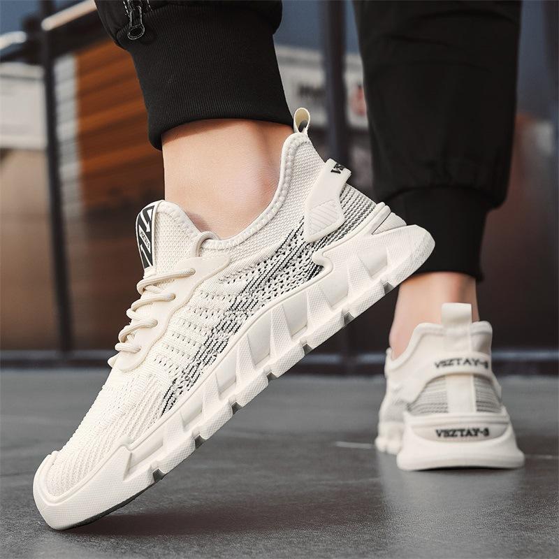 Flying woven men's shoes summer comfortable sports shoes non-slip soft-soled men's versatile summer breathable thin casual mesh shoes