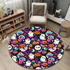 Round Area Rug Halloween Cute Ghost Pumpkin Tie Dye Witch Hat Teen Room Decor