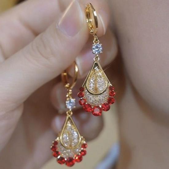 Elegant Gold Mesh Teardrop Earrings - Light Luxury High-End Shiny Versatile Jewelry for Women
