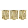3set Pen Holder Golden Appearance Electroplating Quadrate Educational DIY Assembly Office Pen