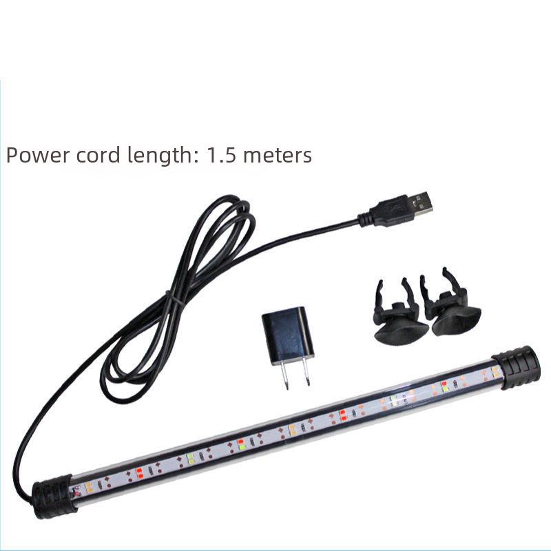 Waterproof USB Fish Tank Light, Low Voltage Submersible with Double Drain, 110V Option