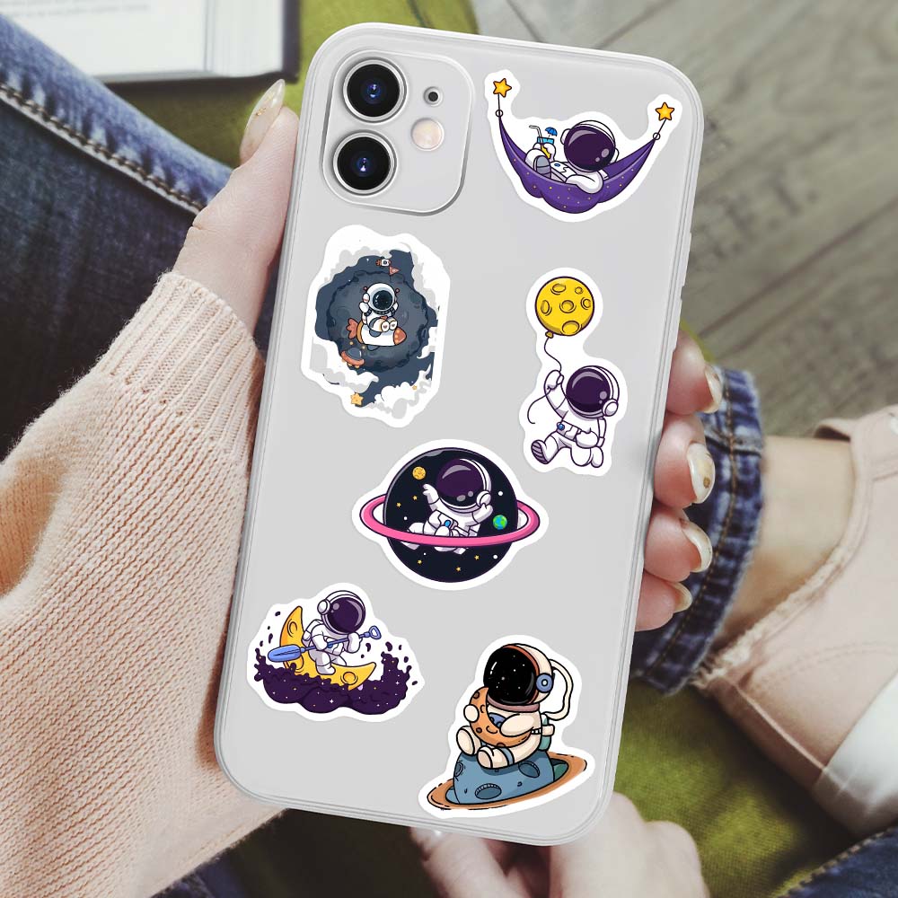 Cute Cartoon Astronaut Stickers Space DIY Kids Toys Gift Decoration Decal for Laptop Scrapbook Phone Luggage Bottles Waterproof