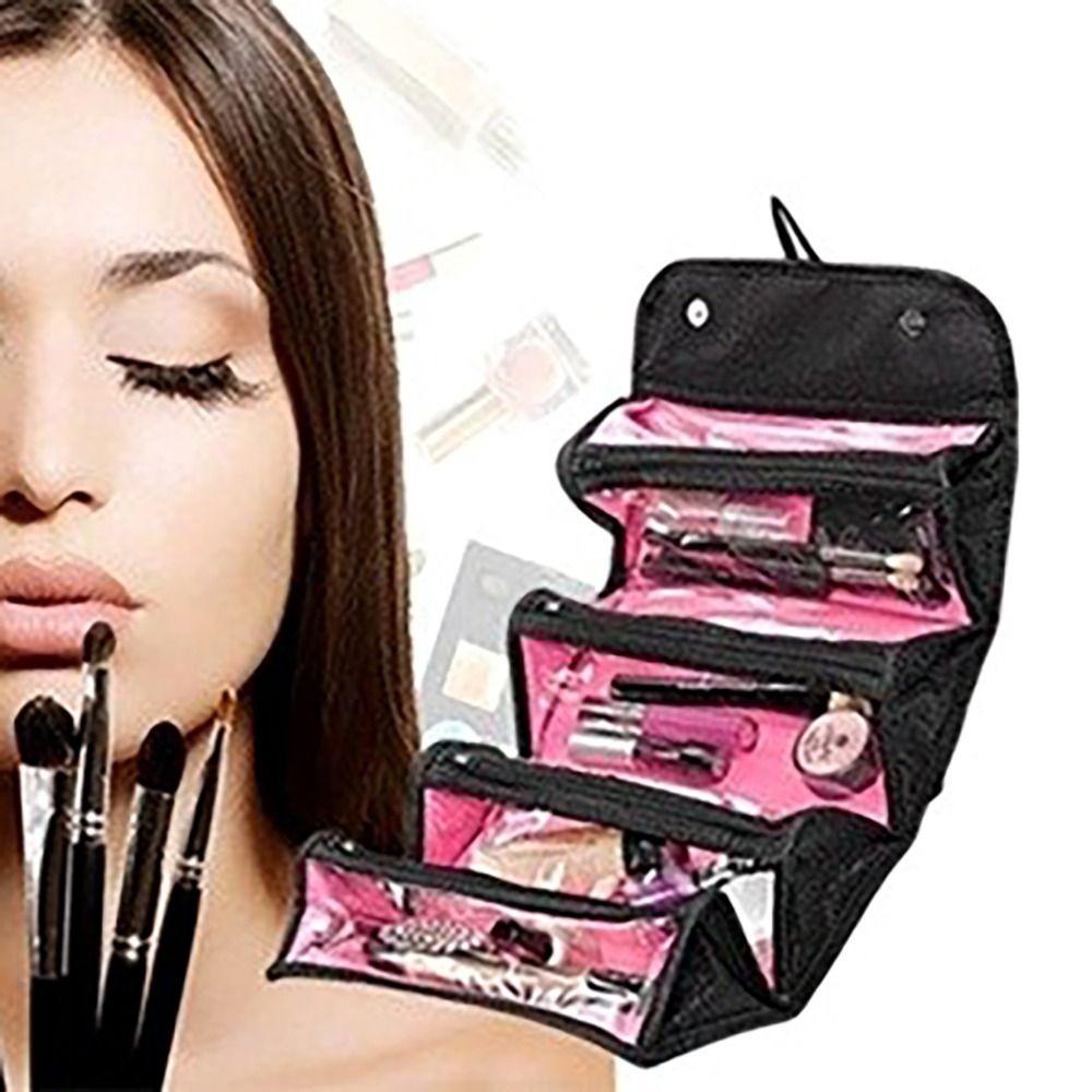 

Складная косметичка Черная сумка для хранения Практичная складная посылка для женщин
