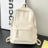 Vintage Korean Style Casual Backpack For Students And Travel With Pu Material