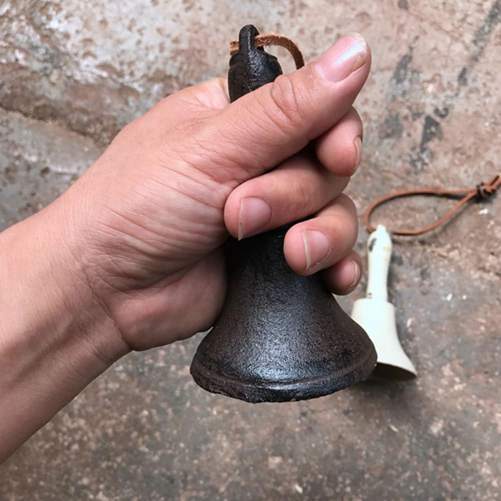 Hoodancos Iron Handheld Bell, Retro Call Bell for School, Parties, Call Bell, Easy To Carry, Vintage Style