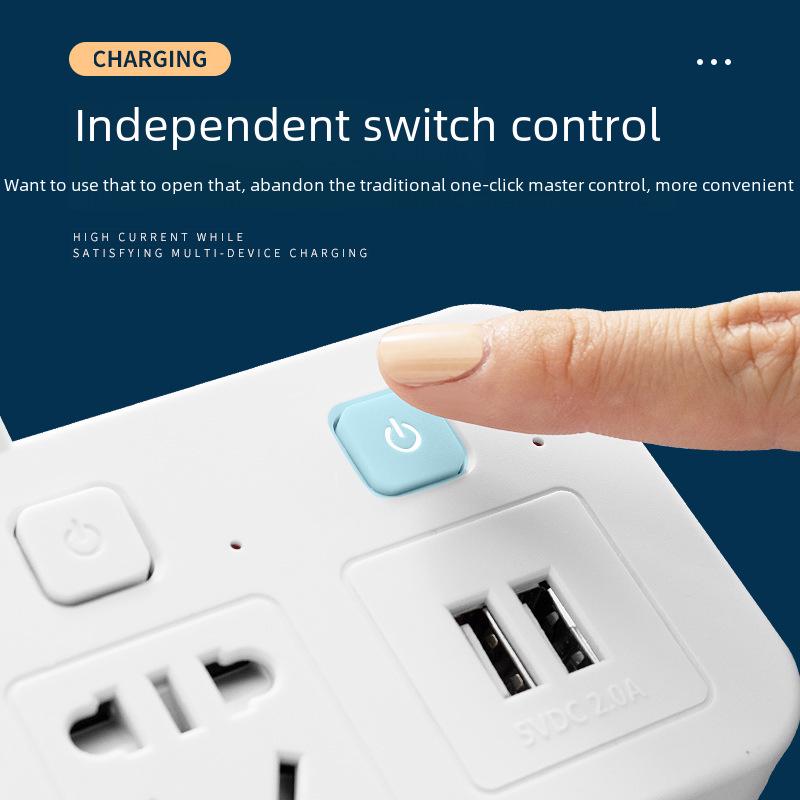 USB Kabellose Mehrfachsteckdose mit Nachtlicht