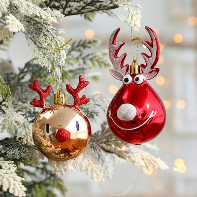 1Pce Deer Weihnachten Ball Weihnachten Ball Geweih Ball Weihnachten Baum Hängen Hirsch Anhänger