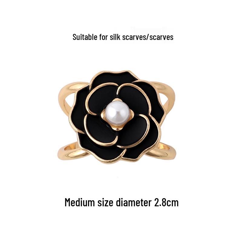Elegant Silk Flower Scarf Buckle: Versatile, Dual-Purpose Accessory for Shawls and Scarves