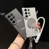For  Matte Lanyard Soft TPU Case for Samsung Galaxy S26 S2 Ultra S24 Plus Lens Protector Wrist Strap Airbag Bumper Cover