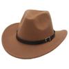 Small Belt Western Cowboy Hat With Upturned Edge And Buckle Accessories Felt Hat Tibetan Ethnic Style Wear Performance Jazz Hat