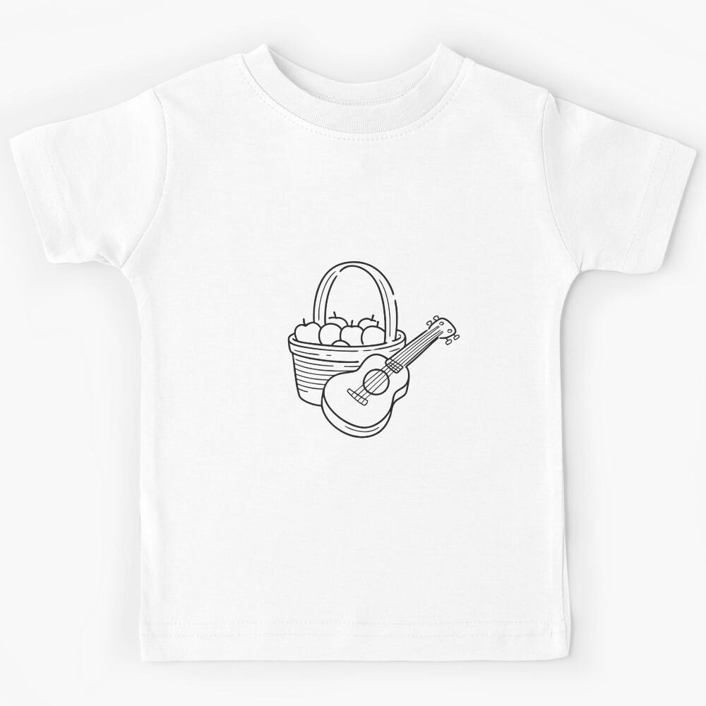 Ukulele Near Picnic Basket Kids T-Shirt 130