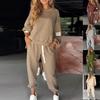 2025 New Women's Cross-border Women's Amazon eBay Casual Sports Sweater Pants Leggings Casual Pants Two-piece Set