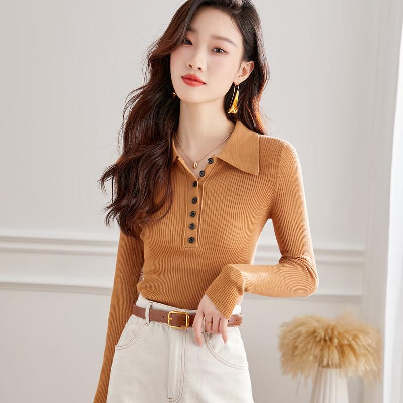 Srcr Women's Slim-Fit Polo Neck Knit Sweater