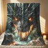 1Pc  Autumn Winter New Blanket - Smaug Flame Dragon Print, Lightweight & Durable Polyester, All-Season Comfort For Sofa, Bed