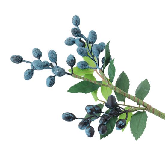 Gefälschte Beerenpflanze, verblasst nicht, dekorativ, realistisch aussehend, schönes Wohnzimmer, 3 Gabeln, künstliche Bohnenzweigblume für den Haushalt