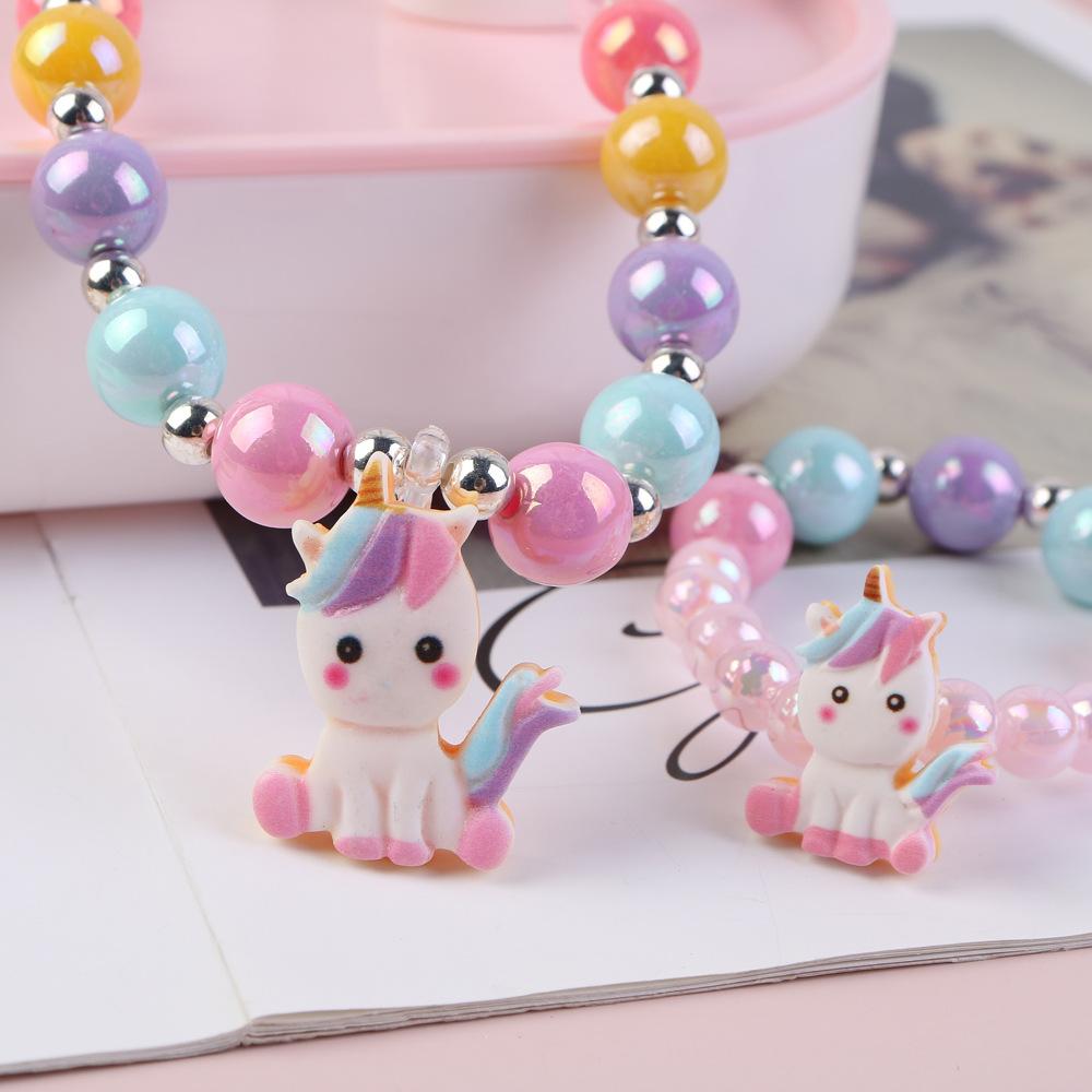 2/5 stücke Mädchen Meerjungfrau Perle Halskette Armband Ring Ohrring Set Kinder Spielzeug Kinder Prinzessin Zubehör Mädchen Geburtstag Geschenke