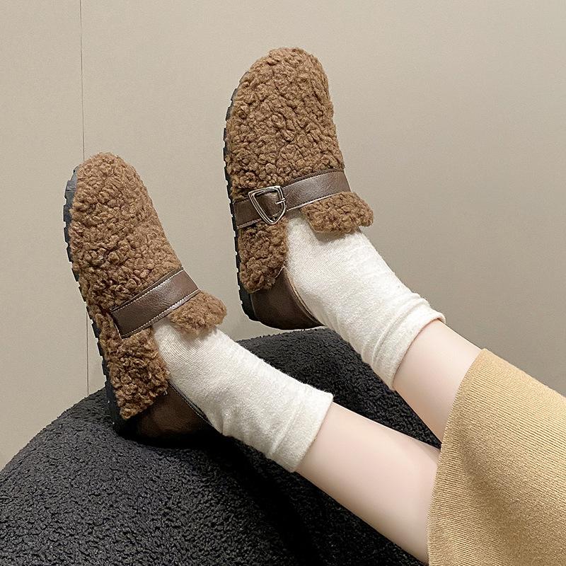 

Осенне-зимняя женская обувь плюс бархат повседневные балетки из хлопка с круглым носком хлопковые тапочки 39 коричневый