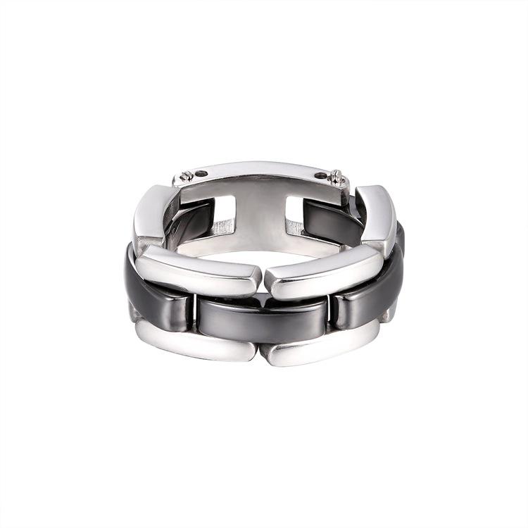 Paarringe aus Keramik und Titanstahl im koreanischen Stil – Unisex-Design in Europa und Amerika
