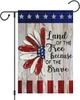 Heyfibro 4th Of July Daisy Patriotic Garden Ag 12x18 Double Sided Burlap, Land Of The Free Because Of The Brave Star Retro UUN