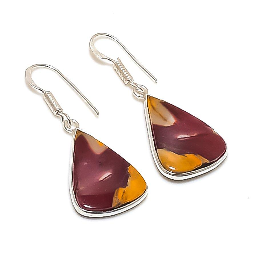 

Natural Mookaite Gemstone 925 Sterling Silver Jewelry Earring 1.58 AE-12160