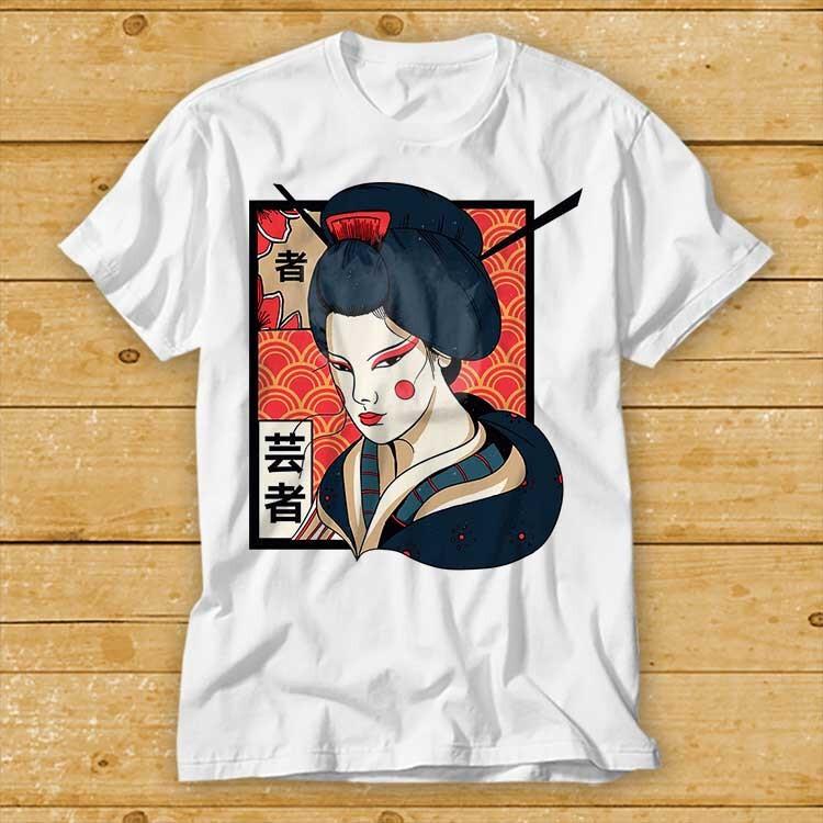 Japanese Geisha Asia Sushi Chops Pin Up Girl T Shirt 2324