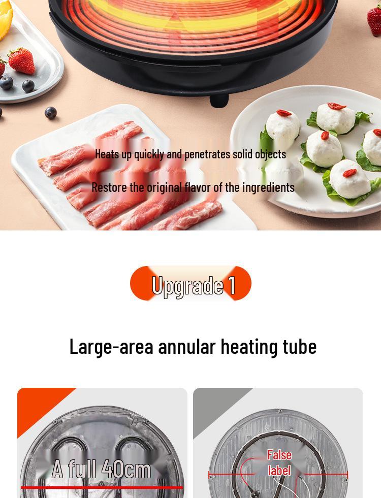 40CM Large Electric Griddle: Double-Sided Non-Stick Crepe & Pancake Pan for Home or Commercial Use