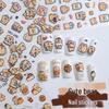 3D Cute Bear & Ice Cream Nail Stickers with Romantic Hearts