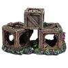 Simulierte Weinkistenform Aquariendekoration Harz Versteck Fischtank Ornament Dekorativ Hohl