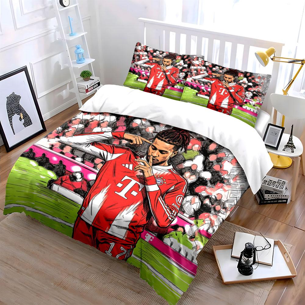 Red Football Jersey Illustration Bedding Duvet Cover Set Duvet Cover Pillowcases (1*Duvet Cover 2*Pillowcases, without duvet insert)