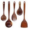 Set di pentole antiaderenti in teak thailandese: Spatola in Legno, Spatola per Saltare in Padella e Mestolo