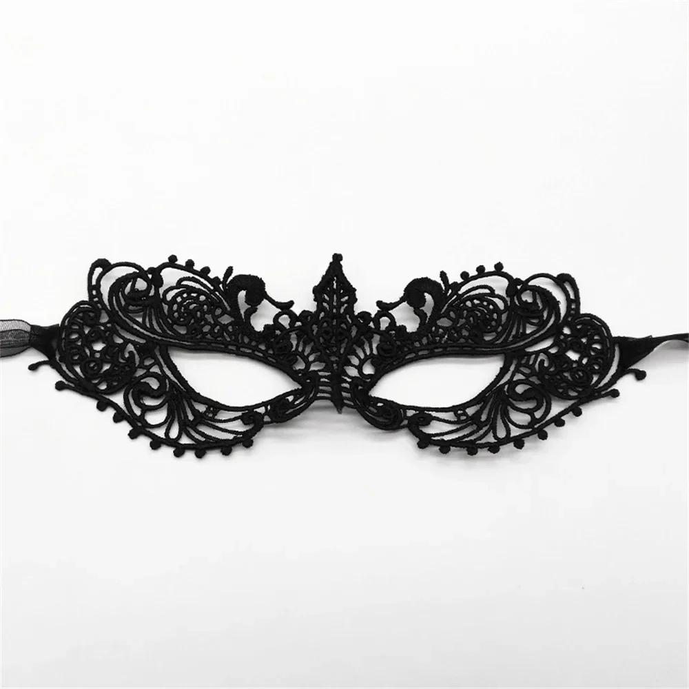 Damen Sexy Durchbrochene Spitze Maskenball Gesichtsmaske mit Band Prinzessinnenparty Mardi Gras Cosplay Abschlussball Requisiten Kostüm Nachtclub Augenmaske