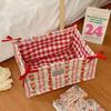 Cotton Quilted Storage Basket Ins Style Sundries Organizing Bag Desktop Storage Basket  Student