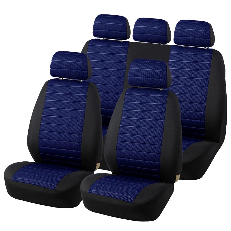 

Полный комплект чехлов для автомобильных сидений. Универсальные полиэстеровые износостойкие тканевые защитные чехлы для сидений. Салон автомобиля.