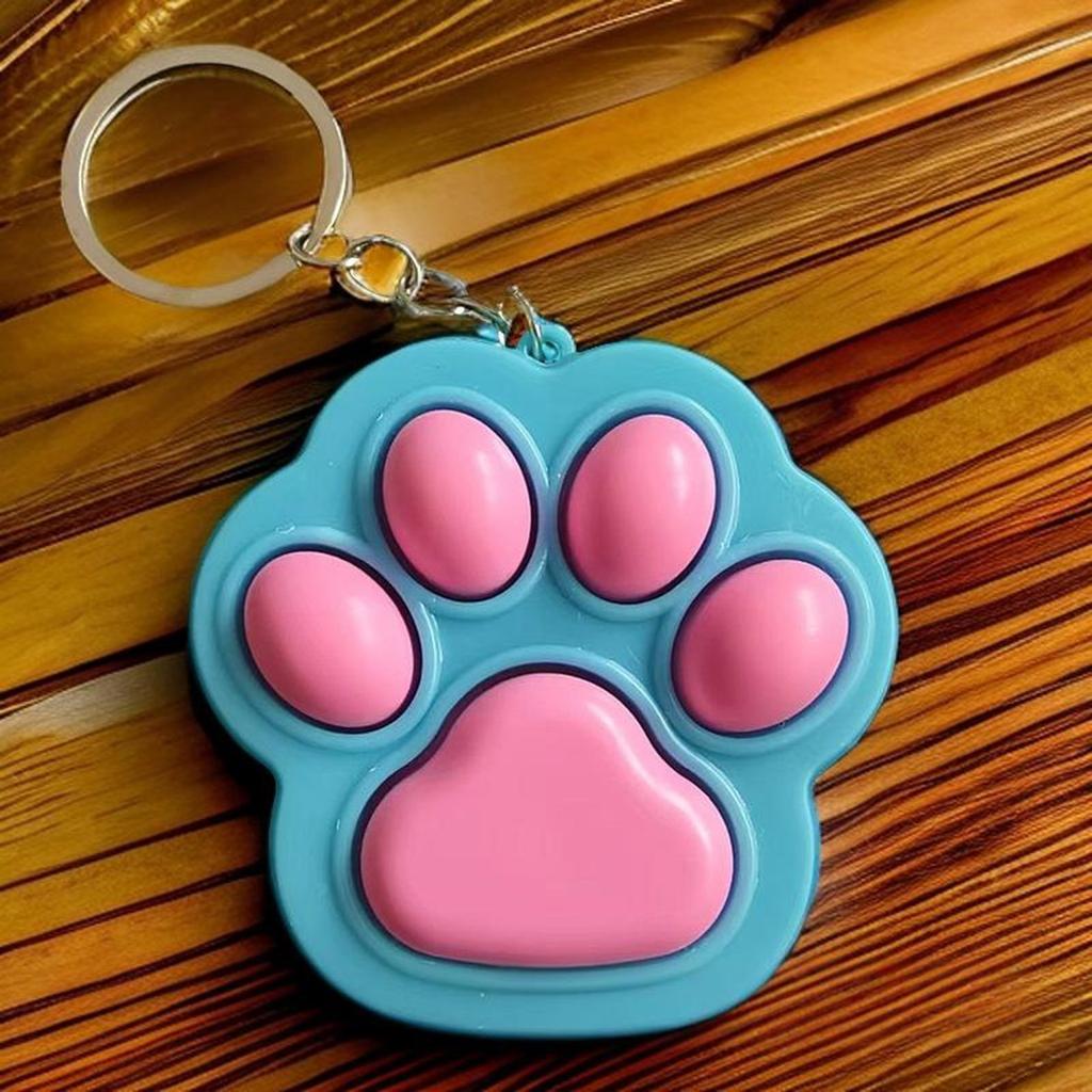 Lovely Claw Shape Stress Relief Keychain Portable Cat Paw Keyring for Anxiety Office Travel Accessories