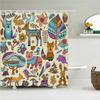 Cute Cat Shower Curtain Lovely Cartoon Funny Colorful Animal Pattern for Pet Kids Girls Fabric Bathroom Decor Curtains with Hook