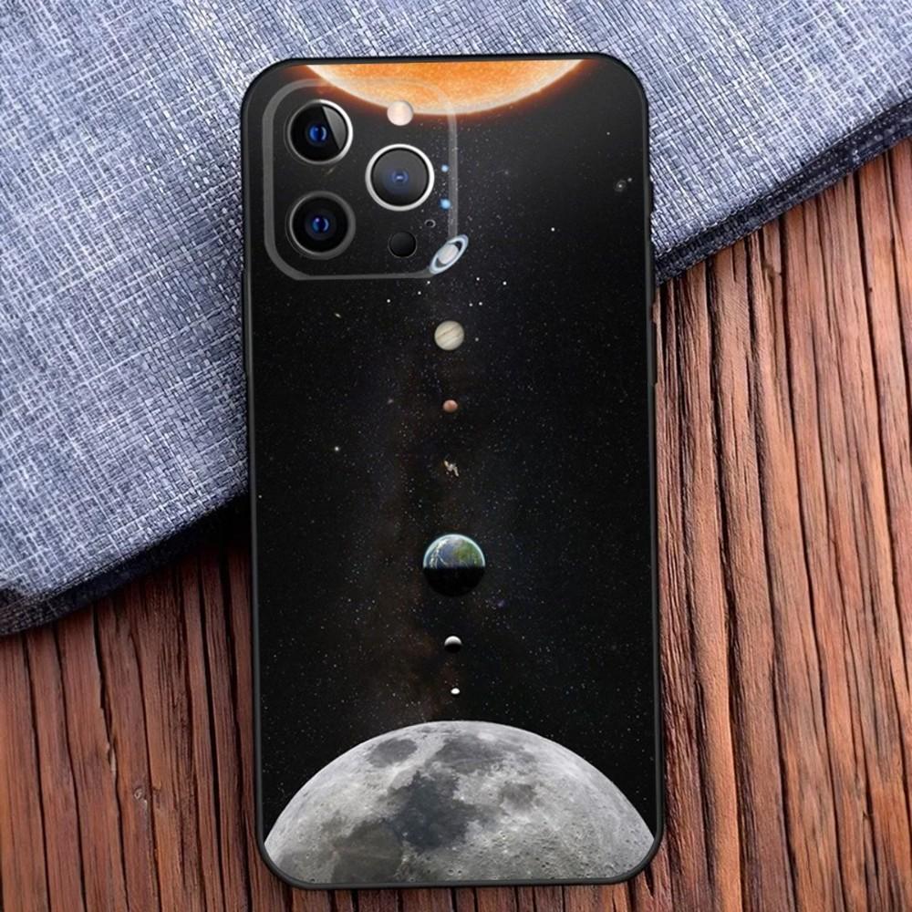 Space For Galaxy Universe Phone Case For iPhone 16,15,14,13,12,11,Pro,X,XS,Max,XR,Plus,Mini Black Soft Silicone Case