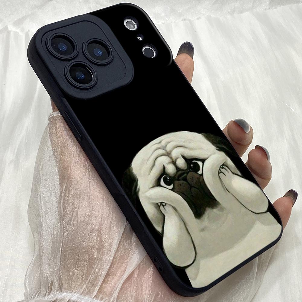 

M606 Cute animal art dog Angel Eyes Soft Phone Cases for iPhone Samsung Galaxy Xiaomi Rdemi Huawei Honor Infinix Realme Vivo All Model TPU Case Vivo Y400 PRO 5G чорний