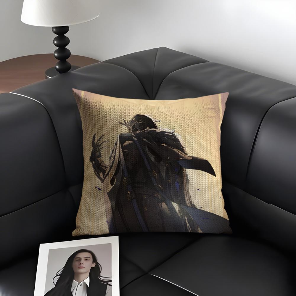 

CCapitano GenshinN Game Cushion Cover Natural Linen Organic Fabric DoubleSided Printing Sofa Home Decor Gift Pillow Case 30x30cm