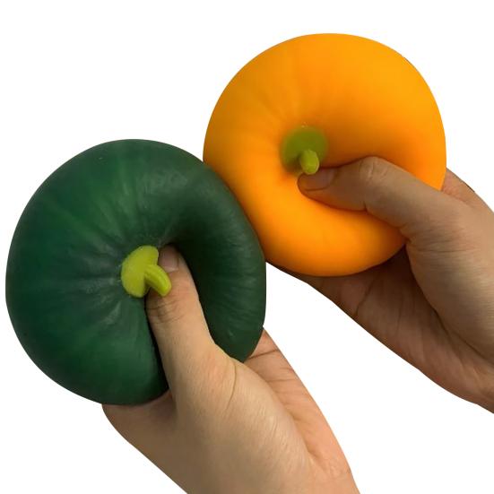 Simulace Dýně Stresový Míček Pomalé Vracení Zelená Oranžová Dýně Mačkací Hračka Úleva od Úzkosti Zeleninový Stresový Míček Senzorická Hračka
