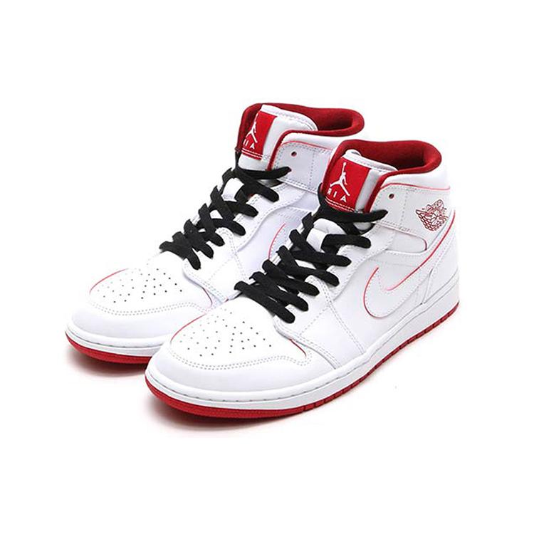 Jordan 1 Retro Mid White Gym Red Black 554724-103