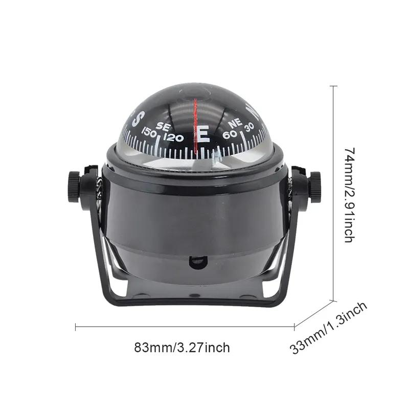 Ball Shaped Vehicle Navigation Car Compass with Dial Sea Pivoting Marine Boat Compass Splashproof Sea Marine Electronic Compass