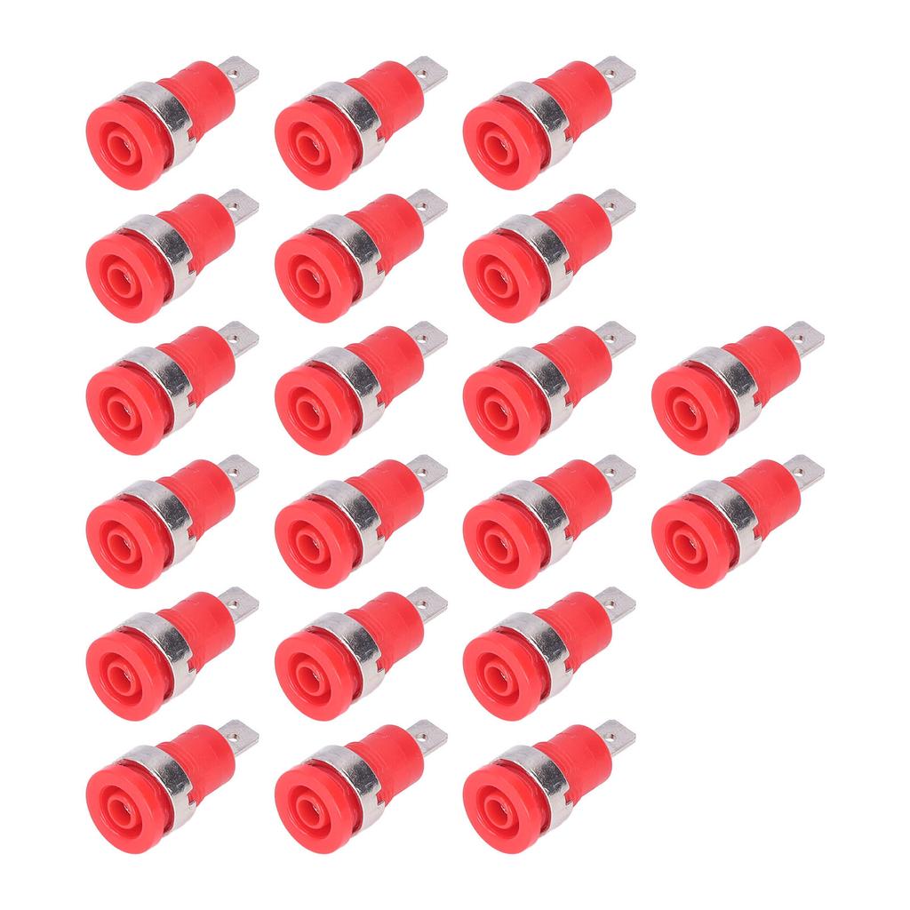 20Pcs Banana Socket 4mm Strong Connectivity Corrosion Resistance Good Performance Electrical Test AccessoriesRed