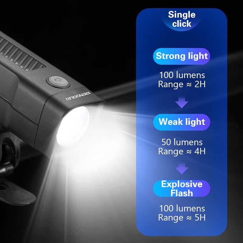 Bike Headlight Usb Rechargeable Bike Front Light Waterproof Super Bright Bike Light 3 Modes For Night Riding