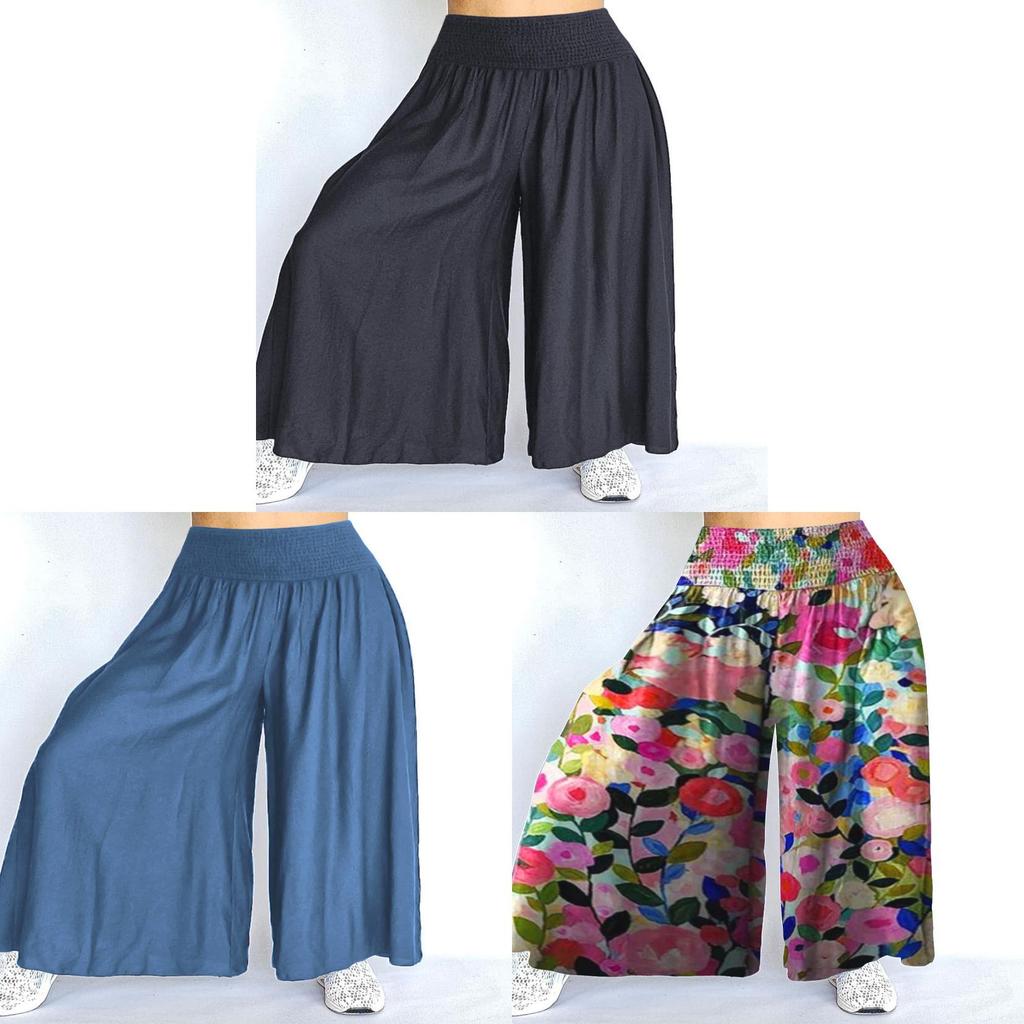 Wide Leg Pants With Elastic Waist For Casual Womens Fashion
