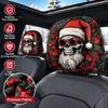 2PCS Santa Claus Print Car Seat Headrest Cover Auto Headrest Cover Set  Car Interior Decoration