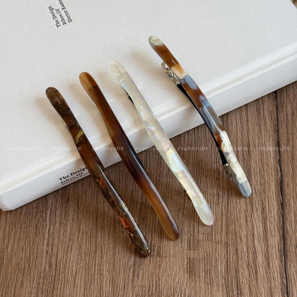 Korean Minimalist Acetate Hair Clip for Women - 2025 High-End Half Updo and Side Clip Accessory