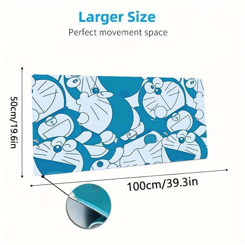 Doraemon Print Cushion Non-slip Laptop Tablet Big Mousepad XXL Mat Mini PC Playmat With Lock edge