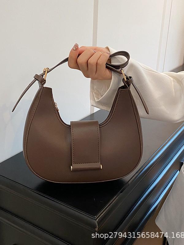 Solid Color Stylish Single Shoulder Underarm Women's Bag - 2025 Autumn/Winter Collection